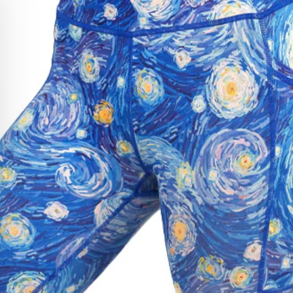Constantly Varied Gear Starry Night Capri Leggings - Blue and Yellow - Picture 2 of 5